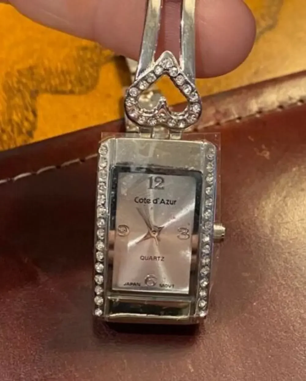 Women's 20mm Silver Tone Cote d'Azur Watch, Crystal Accented Bracelet Band